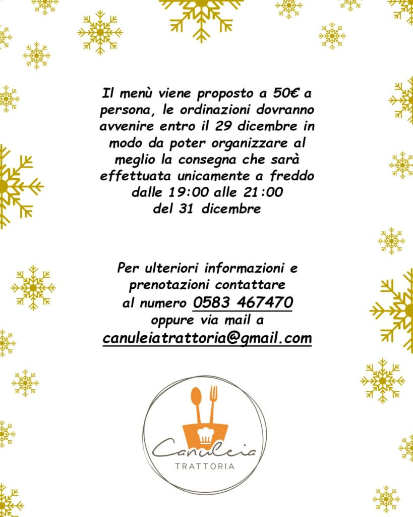 menu 31 dicembre canuleia trattoria